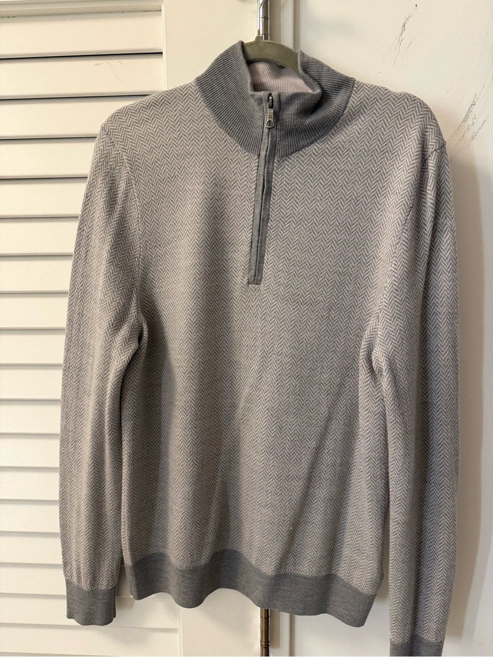 Brooks Brothers Light Gray Zip-Up Sweater